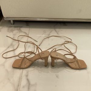 Women's Open Toe Lace Up Tie High Heel Sandals